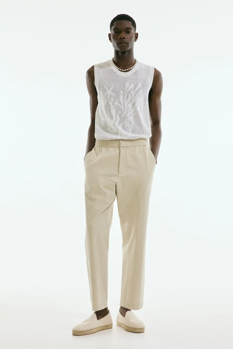 H&M Relaxed Fit cotton-blend twill trousers