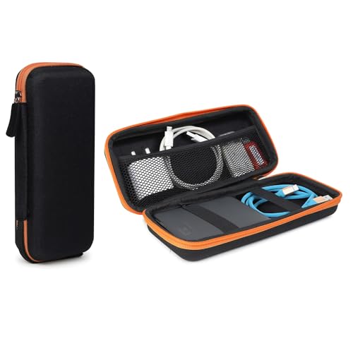GadgetBite Portable Electronic Accessories Organizer - Travel-Friendly EVA Pouch for Vlogging Camera, USB Cables, Power Banks, Adapters, Hard Disks, and More (Orange) - Image 1