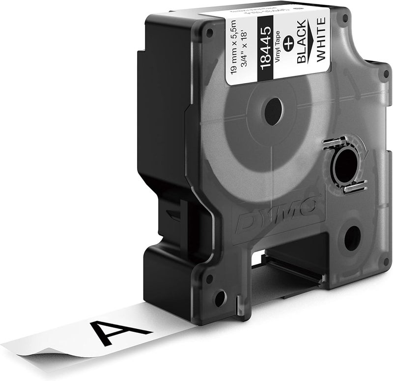 Dymo Rhino Industrial Vinyl Labels, 3/4", Black Print on White Tape - Image 3