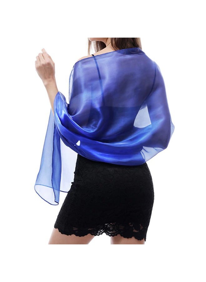 Ladiery Silk Scarves and Wraps for Evening Dresses Women Sheer Soft Bridesmaid Wedding Shawl Party Organza Stole, blue, 170 * 70 CM/67 * 28 INCH - Image 1