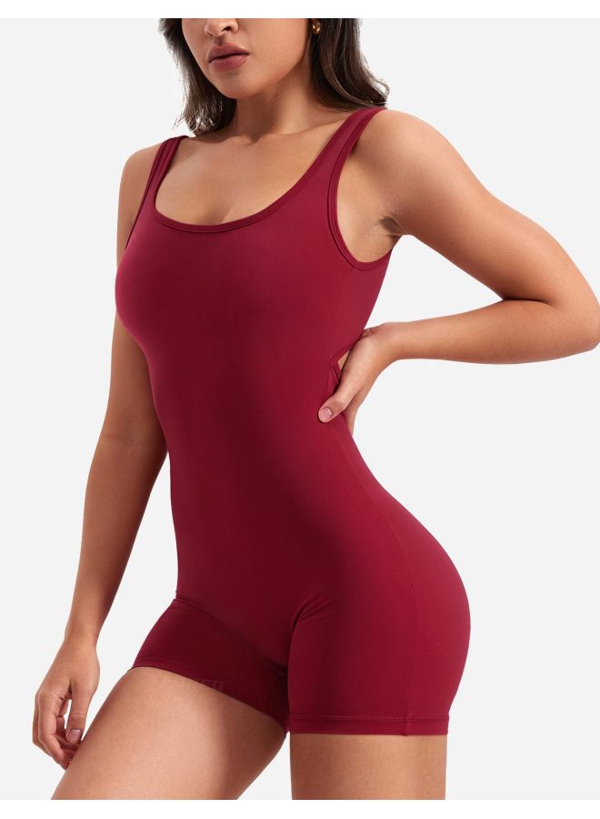 Backless Sleeveless All-in-one-neck Sleeveless All-in-one Waist Pleated Three-point All-in-one-pant Women's