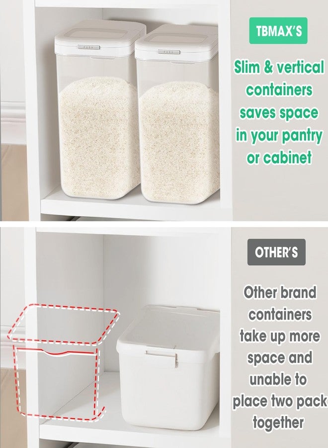 TBMax Rice Flour Storage Container with Automatic Flip-up Lid 25 Lbs | 12.68 Qt, Tall and Narrow Food Storage Flour Bin for Kitchen Pantry Organization, Pet Dog Cat Food Storage Container - Image 5