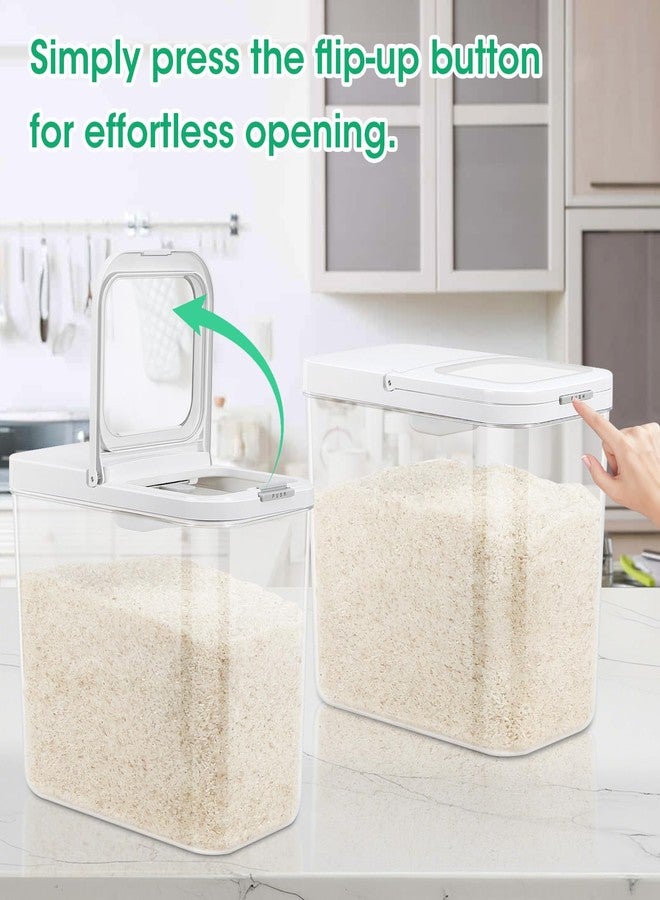 TBMax Rice Flour Storage Container with Automatic Flip-up Lid 25 Lbs | 12.68 Qt, Tall and Narrow Food Storage Flour Bin for Kitchen Pantry Organization, Pet Dog Cat Food Storage Container - Image 2