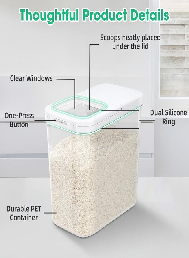 TBMax Rice Flour Storage Container with Automatic Flip-up Lid 25 Lbs | 12.68 Qt, Tall and Narrow Food Storage Flour Bin for Kitchen Pantry Organization, Pet Dog Cat Food Storage Container - Image 4