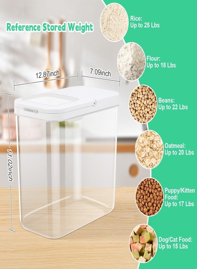 TBMax Rice Flour Storage Container with Automatic Flip-up Lid 25 Lbs | 12.68 Qt, Tall and Narrow Food Storage Flour Bin for Kitchen Pantry Organization, Pet Dog Cat Food Storage Container - Image 3