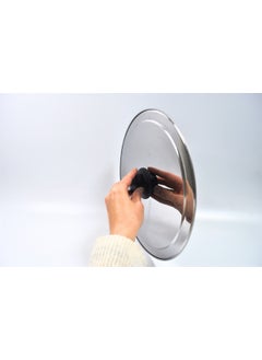 Afili Home غطاء مقلاة من الفولاذ المقاوم للصدأ 28 سم، غطاء مقلاة سمك معدني، غطاء مناسب لمقالي 28 سم، غطاء وعاء مقاوم لرش الزيت  - Image 2