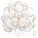Leraqertra 60pcs Double Stuffed Pearl Balloons 12inch Pearl White Balloons White Latex Balloon for Wedding Bridal Baby Shower Birthday Party Decorations - Image 2