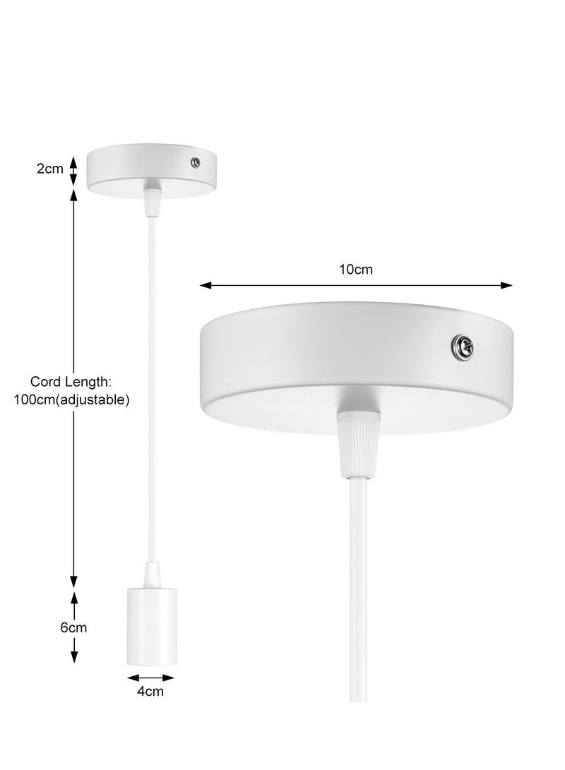 Ceiling Pendant & Lamp Holder, Metal Pendant Light Fitting, E27 Lamp Holder, Fitting Set with Braided Fabric Cable - Image 5