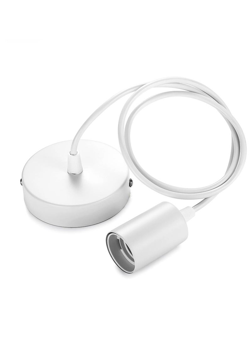 Ceiling Pendant & Lamp Holder, Metal Pendant Light Fitting, E27 Lamp Holder, Fitting Set with Braided Fabric Cable - Image 1