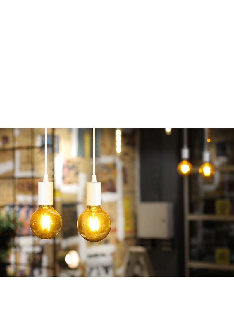 Ceiling Pendant & Lamp Holder, Metal Pendant Light Fitting, E27 Lamp Holder, Fitting Set with Braided Fabric Cable - Image 3