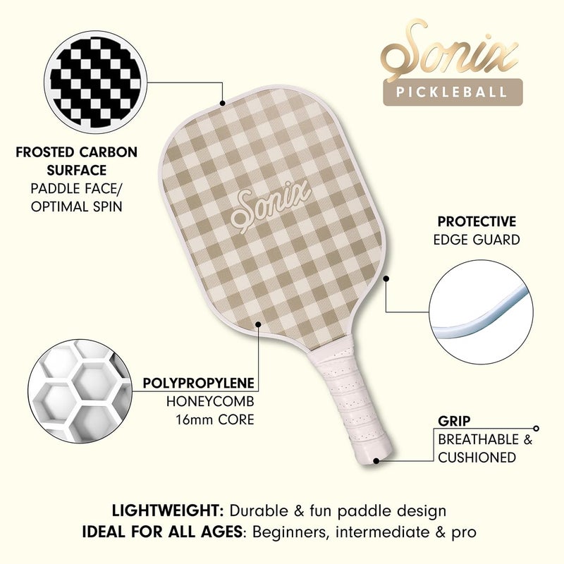 Sonix | USAPA Approved | Pickleball Paddles Set of 2 | Fiberglass Surface Pickle Ball Set with 2 Rackets, 4 Balls, & Bag | Cottage Floral - Image 2