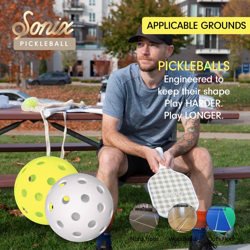 Sonix | USAPA Approved | Pickleball Paddles Set of 2 | Fiberglass Surface Pickle Ball Set with 2 Rackets, 4 Balls, & Bag | Cottage Floral - Image 5