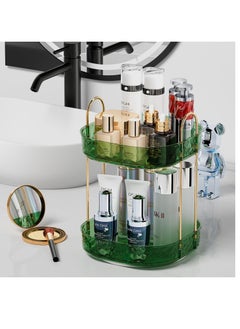 360° Rotating Makeup Organizer With Perfume Holder, Bathroom Organizer For Countertop, Maximizes Storage Space With Stylish Design, Green 2 Tier, Fits Jewelry,Makeup Brushes, Lipsticks - pzsku/ZA63B5F56C29726F2F0E2Z/45/_/1721117067/7caf956a-ea11-40b7-a7f2-6579f712d987