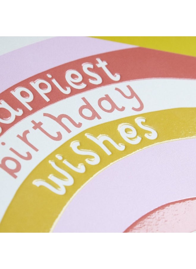 Raspberry Blossom Good Vibes Happiest Birthday Wishes Card