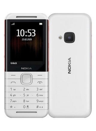 5310 ثنائي الشريحة، أبيض أحمر، 8 ميجابايت من ذاكرة الوصول العشوائي، 16 ميجابايت جي إس إم