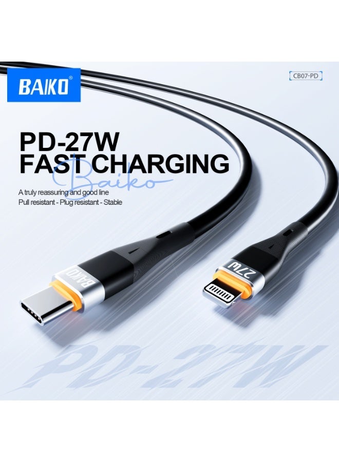 BAIKO CB07 USB-C to Lightning Fast Charging Cable for iPhone, iPad & AirPods, Silicone Type-C Charger Cord, 480Mbps Data Transfer, Durable Copper Core Fast Charge Cable - Image 2