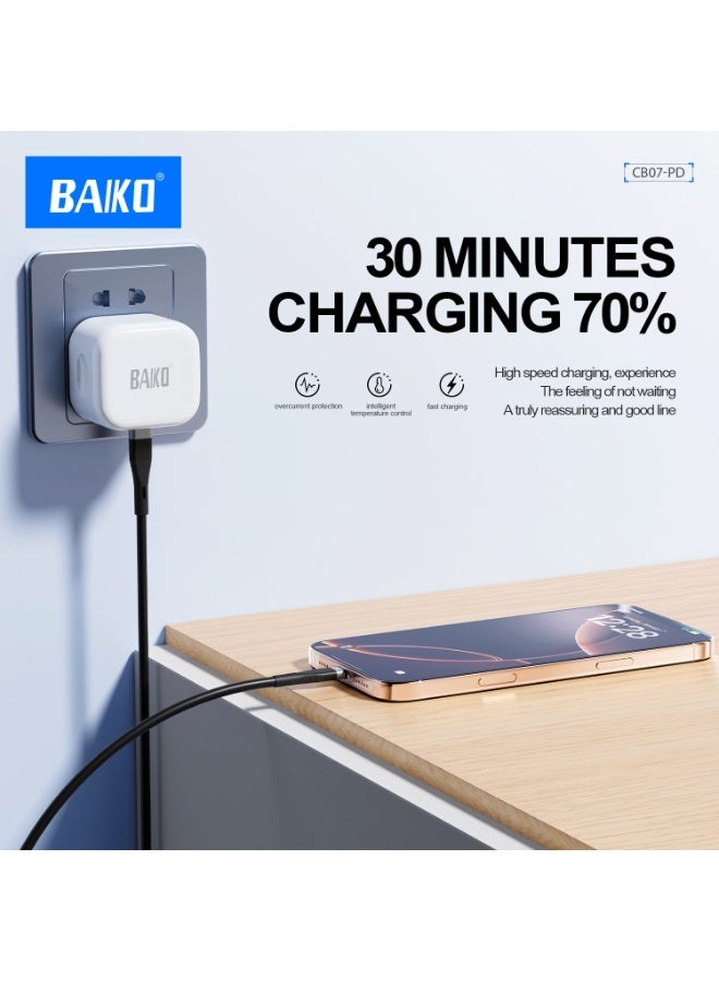 BAIKO CB07 USB-C to Lightning Fast Charging Cable for iPhone, iPad & AirPods, Silicone Type-C Charger Cord, 480Mbps Data Transfer, Durable Copper Core Fast Charge Cable - Image 4