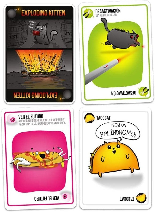 Exploding Kittens Edicion Original Spanish Version - 2-5 Jugadores - Edades 7+ - 15 Minutos para Jugar - Juego de Cartas de Alto Riesgo - Juego de Fiesta, Noche de Juegos Familiar - Image 4