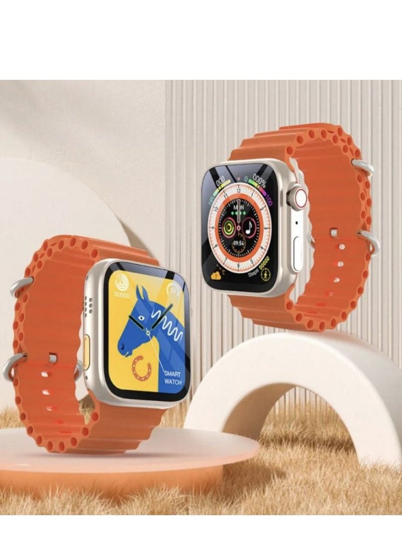Generic - The New GS8+ ULTRA Smart Watch The Eighth Series With A Full Screen Works With The Android And IOS System Is Responsive Wireless Charging And Supports GPS, Size 49 mm - Orange - Image 1
