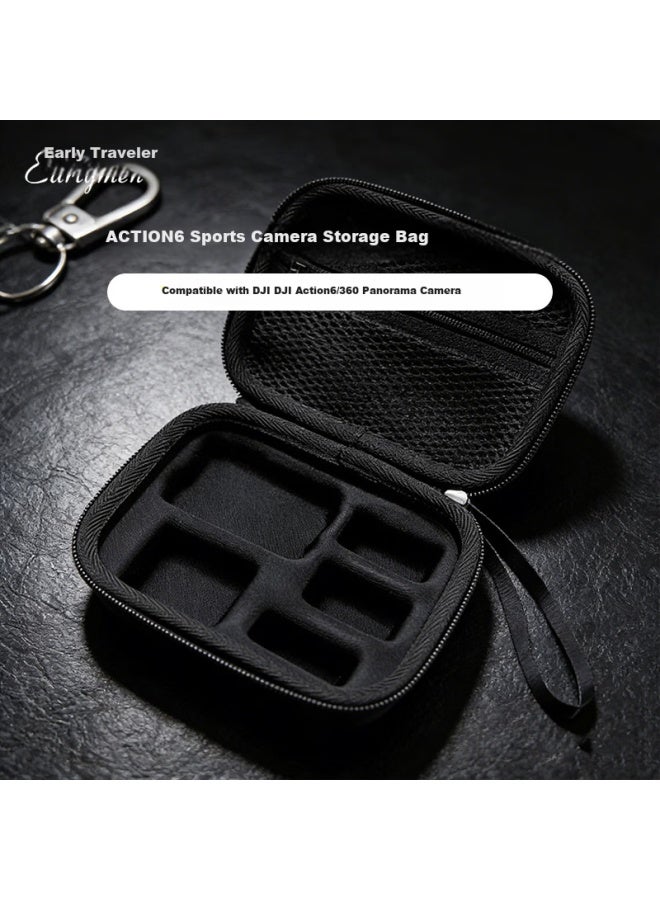 Earlymen Zaoxingke Medium Storage Bag For Dji Action 6/5 Pro Sports Camera Portable Protective Case Black - Image 1