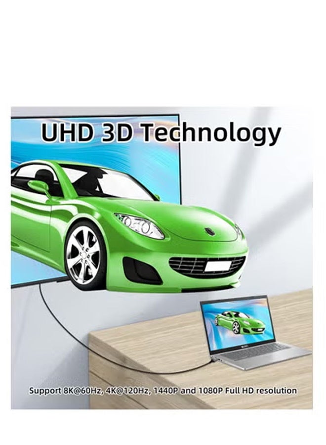 Peachjoy 8K Mini HDMI to HDMI Adapter Cable, 90 Degree Right Angle Mini HDMI Male to HDMI Male 8K@60Hz 4K@120Hz 48Gbps High Speed HDMI 2.1 Cord, Compatible with Laptop, TV, Camcorder etc. (1M) - Image 5