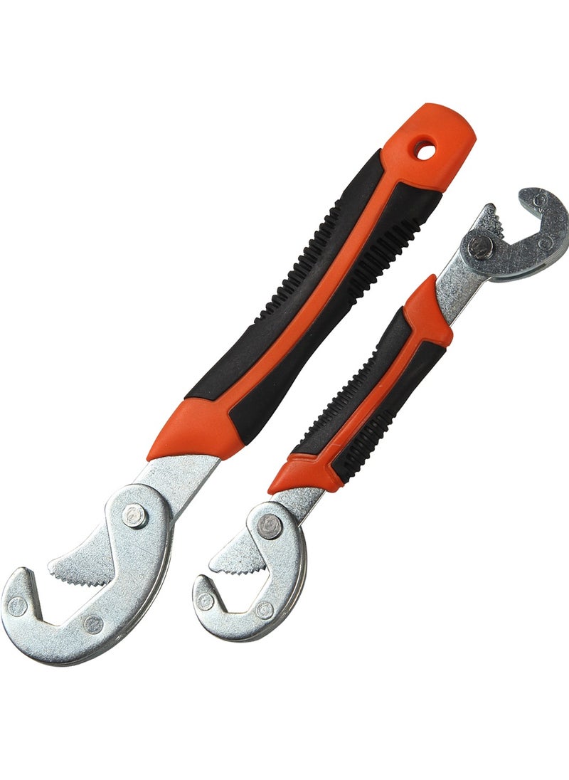Universal Wrench 2 Pcs, Universal Pipe Pliers Adjustable, Water Pipe Repair Tools. Self Adjusting Spanner Quick Multi-Function for Car, Bicycle, Auto Repair and Home Maintenance.