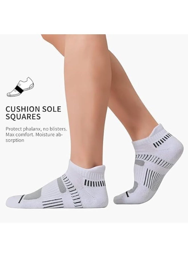 Arabest 6 Pairs Mens Ankle Athletic Socks, Low Cut Breathable Running Socks, Comfort Sports Trainer Socks, Cotton Casual Non-Slip No Show Socks for Men and Women, Invisible Crew Boat Socks (White) - Image 3