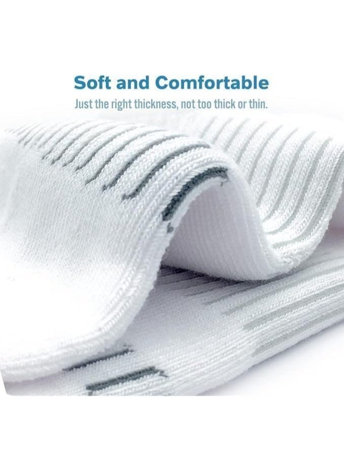 Arabest 6 Pairs Mens Ankle Athletic Socks, Low Cut Breathable Running Socks, Comfort Sports Trainer Socks, Cotton Casual Non-Slip No Show Socks for Men and Women, Invisible Crew Boat Socks (White) - Image 2