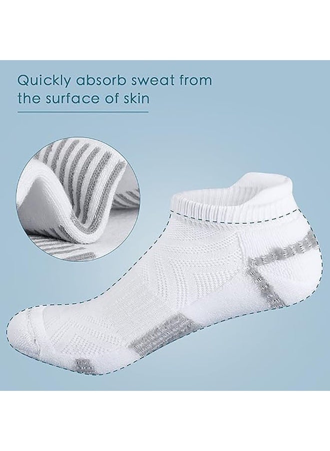 Arabest 6 Pairs Mens Ankle Athletic Socks, Low Cut Breathable Running Socks, Comfort Sports Trainer Socks, Cotton Casual Non-Slip No Show Socks for Men and Women, Invisible Crew Boat Socks (White) - Image 5