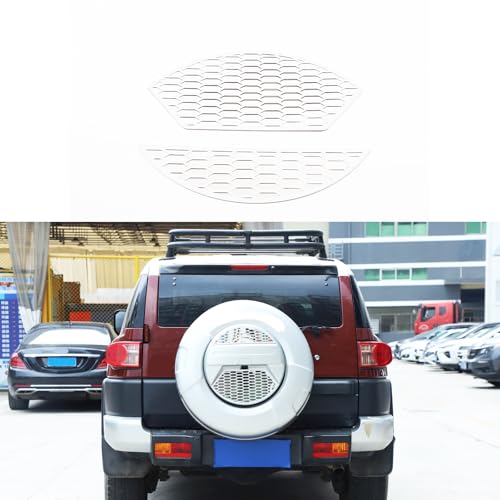 LLKUANG غطاء إطار احتياطي للسيارة من LLKUANG مزخرف متوافق مع تويوتا FJ كروزر 2007-2021 غطاء إطار احتياطي مزخرف غطاء شبكي خارجي ملحقات إطار احتياطي قطع غيار (فضي) - Image 1