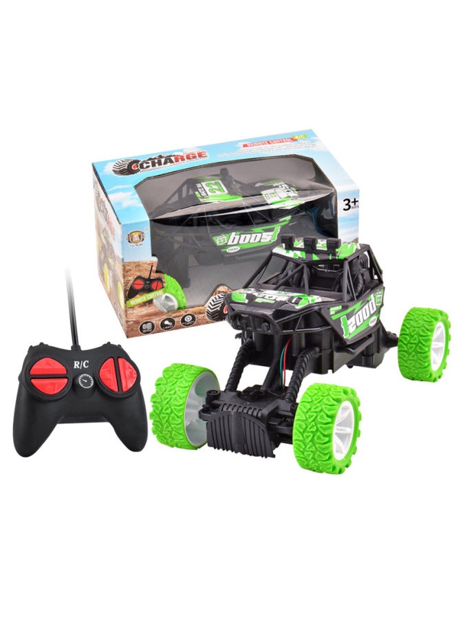 Generic Four-wheel Drive Off-road Climbing Remote Control Car Electric Toy Boy Stunt Car Electric Toy Car Remote Control Car Wholesale-Color:7709-Green-Proportion:English Version-upper Battery Type 7709  - Image 1