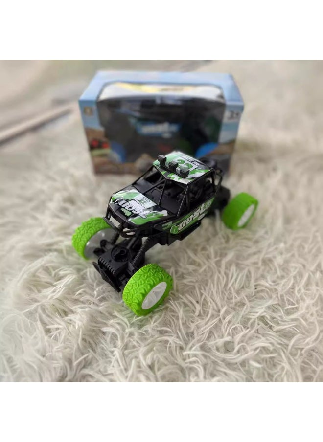 Generic Four-wheel Drive Off-road Climbing Remote Control Car Electric Toy Boy Stunt Car Electric Toy Car Remote Control Car Wholesale-Color:7709-Green-Proportion:English Version-upper Battery Type 7709  - Image 4