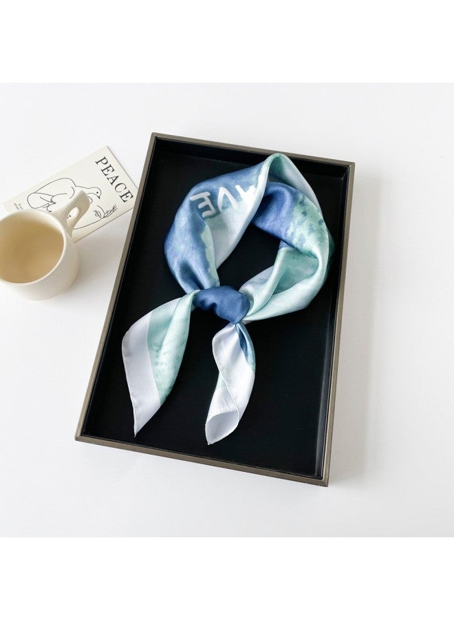 70 Small Square Silk Scarves With 3d Letter Print For Women, New Professional Neck Scarves, Satin Scarves Custom
