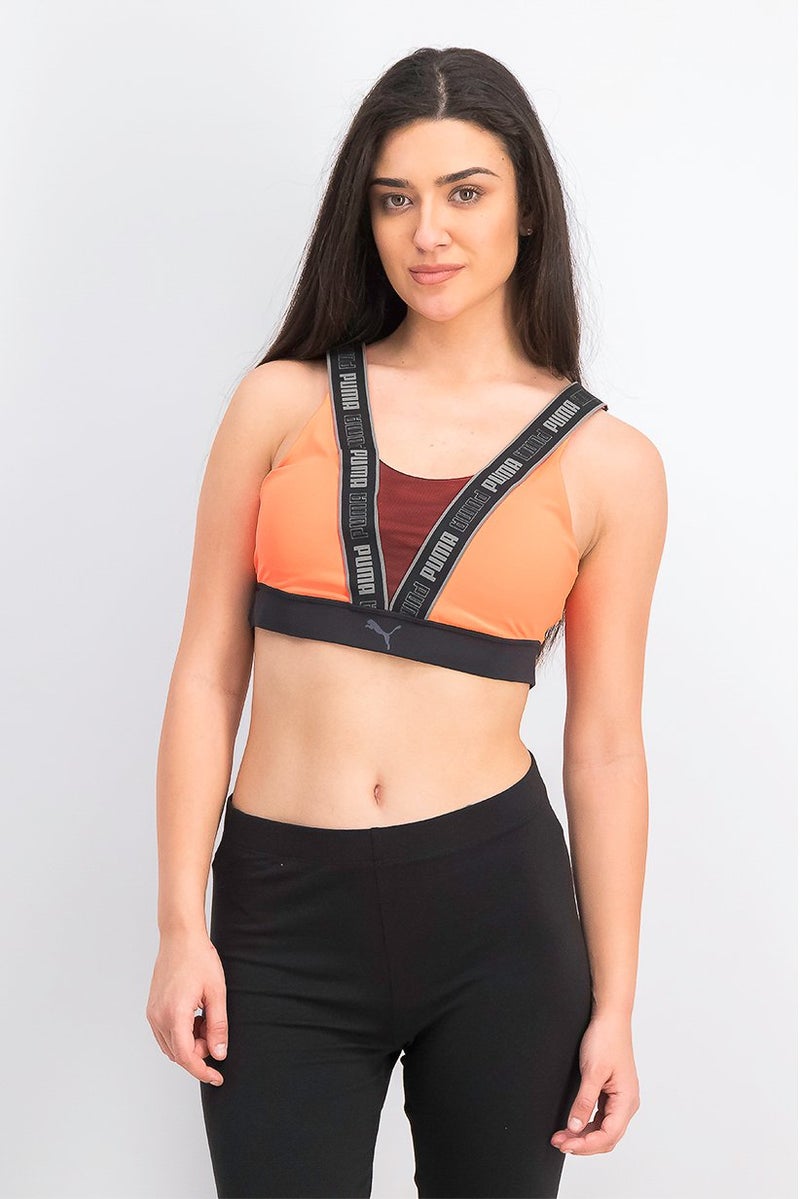 PUMA Women Lightly Padded High Impact Fast Launch Sports Bra, Lava Blast  - Image 1
