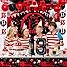 Coosilion 13th Birthday Decorations for Boys Girls Red Black Official teenager decorations with Happy Birthday Banner Backdrop 13 Balloon Numbers Honeycomb Centerpieces 13 Years Old Party Supplies - Image 4