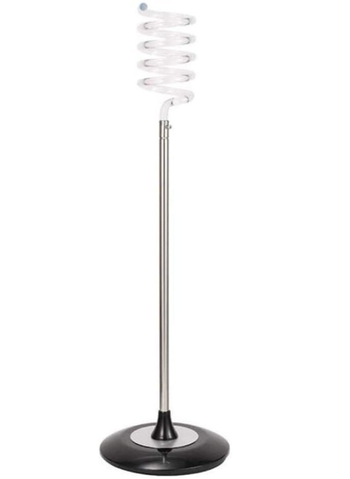 LA PERLA TECH  Hair Dryer Bracket Spiral Spring Type Standing Stainless Steel Hair Salon Home Acrylic Hair Dryer Stand, white  - Image 1