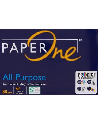 ورق نسخ ممتاز PaperOne™ لجميع الأغراض، 80 جرامًا لكل متر مربع، مقاس A4، رزمة 500 ورقة - pzsku/ZA63BE8936CFC4F6C062FZ/45/_/1671234845/23428b8c-dce4-4768-bb6a-343b39fdcea0