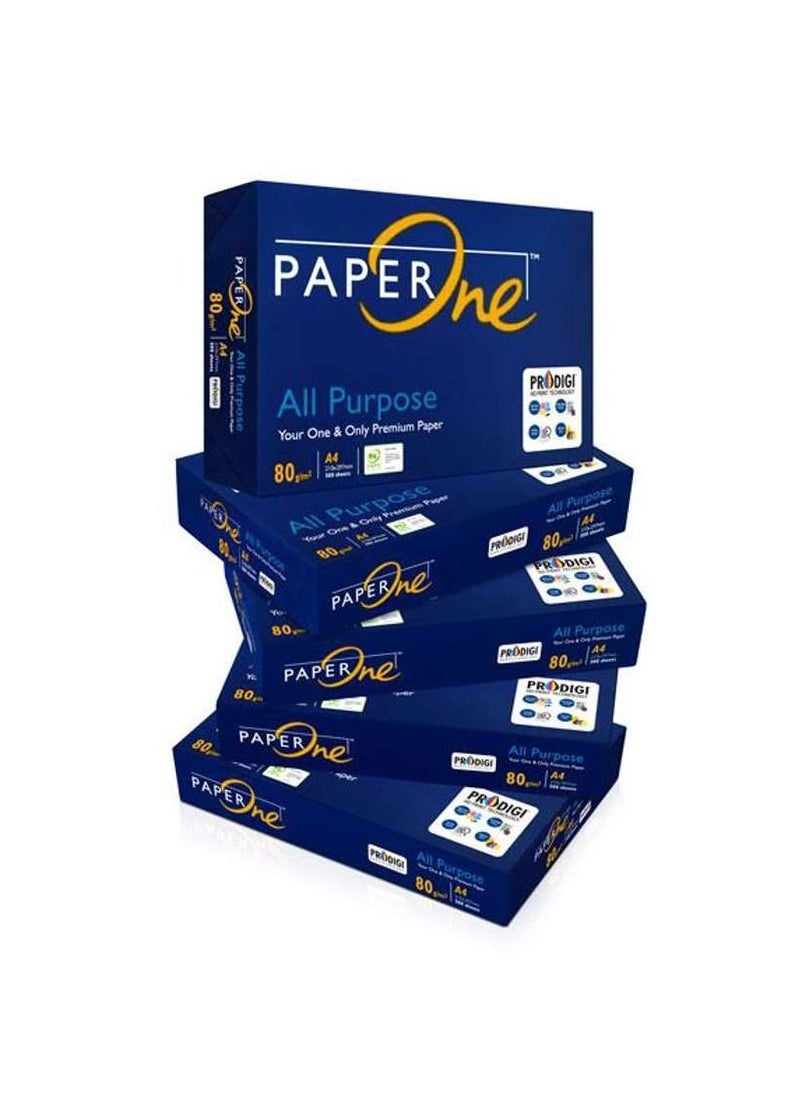 ورق نسخ ممتاز PaperOne™ لجميع الأغراض، 80 جرامًا لكل متر مربع، مقاس A4، رزمة 500 ورقة