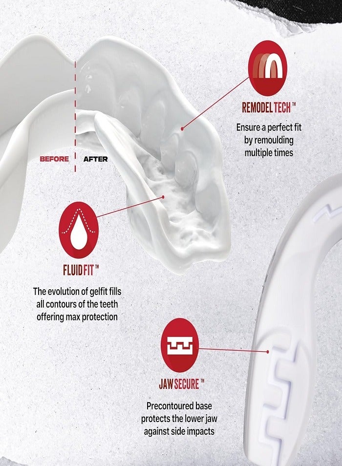 SAFEJAWZ Mouthguard Slim Fit, Adults and Junior Gum Shield with Case for Boxing, MMA, Rugby, Martial Arts, Judo, Karate, Hockey and All Contact Sports… B073CZHSRS (Junior (<11 Years), White) - Image 4