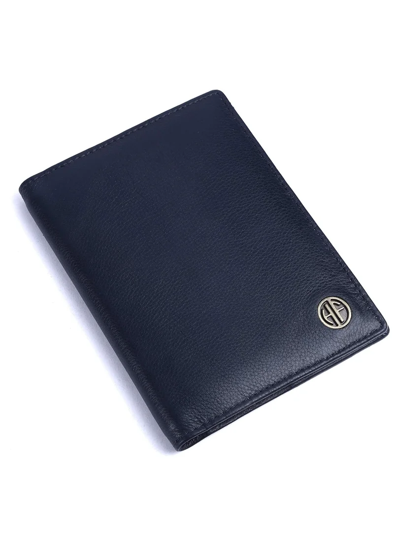  هاموندز فلاي كاتشر غطاء جواز سفر جلدي، حامل جواز سفر للرجال والنساء - منظم وثائق ملحقات السفر، محفظة جواز سفر محمية بتقنية RFID مع فتحات بطاقات للرحلات - أزرق | KRGK