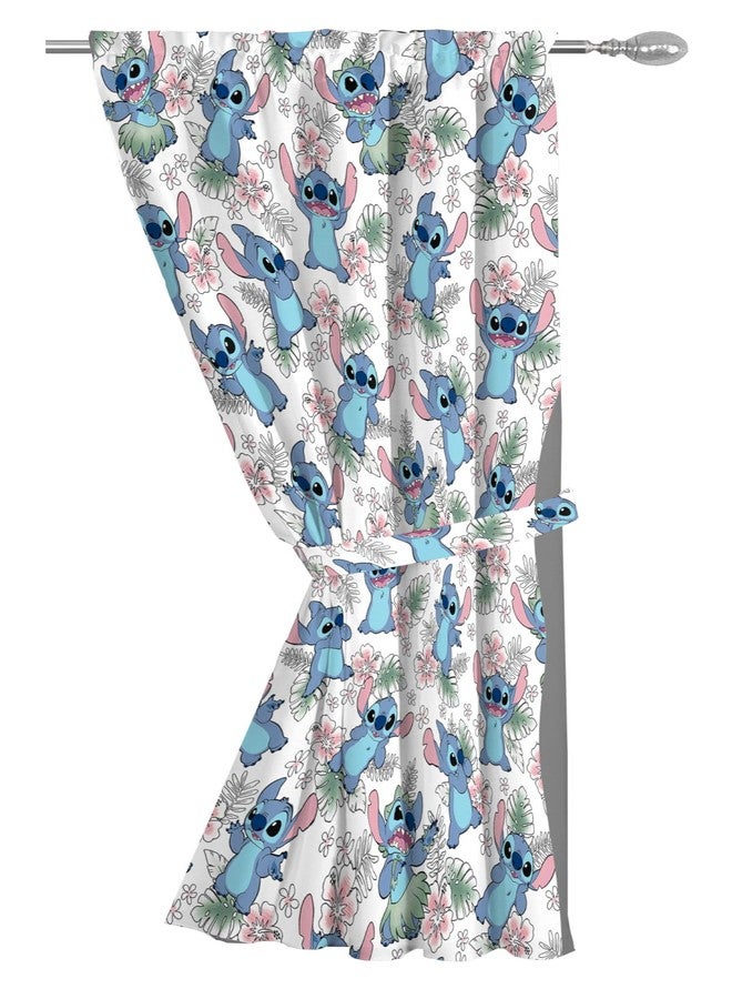 Jay Franco Window Curtains for Kids Bedroom 4-Piece Drape Set with 2 Tiebacks, Multi - Lilo & Stitch, 42" W x 84" L (Pack of 2) - Image 3