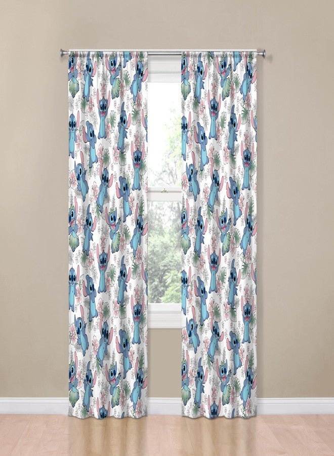 Jay Franco Window Curtains for Kids Bedroom 4-Piece Drape Set with 2 Tiebacks, Multi - Lilo & Stitch, 42" W x 84" L (Pack of 2) - Image 2