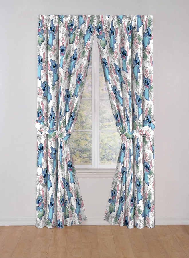 Jay Franco Window Curtains for Kids Bedroom 4-Piece Drape Set with 2 Tiebacks, Multi - Lilo & Stitch, 42" W x 84" L (Pack of 2) - Image 5