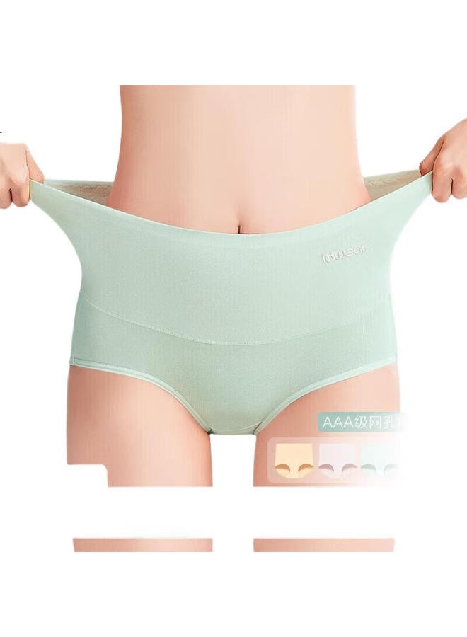 hongdou Women'S Underwear, Antibacterial, High-Waist, Tummy Control, Cotton, Breathable, Triangle Panties, 4-Pack, Zuoyi 170 - Image 3