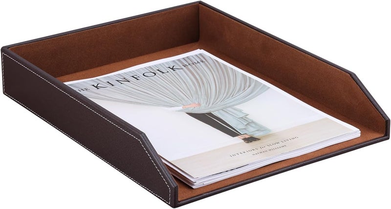 KINGFOM™ A4 Leather Letter Tray (Brown) - Image 4