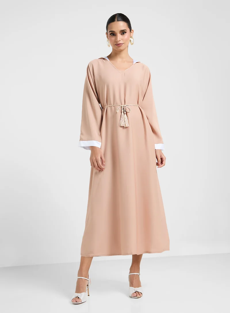 ARABIAN CLOSET Embroidered Hooded Abaya