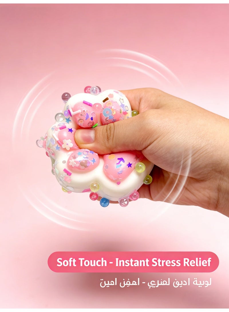 MoonLit' 2 قطع لعبة سكوشي مخلب القطة لتخفيف التوتر - موتشي TPR للبنات والأولاد، سكوشي تابا محمولة مع حبل تعليق - Image 1