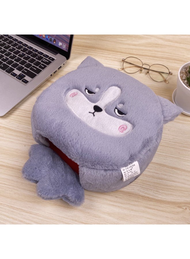 # Z Winter Heating Hand Warming Mouse Pad With Wrist Bracer Winter Mouse Cover Warm Computer Men's Fleece-lined Thickened Gloves L-Pattern:Husky (upgraded Plus Velvet, Thickened And Enlarged Imitation Rabbit Fur Model)  - Image 1