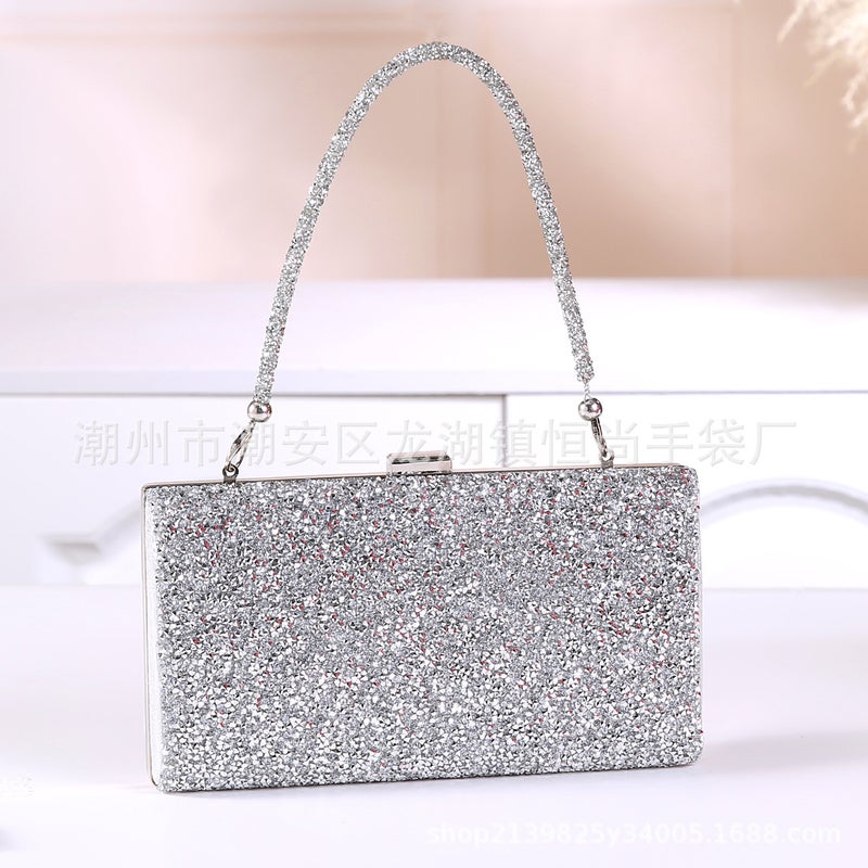 2025 Explosive Diamond Bracelet Evening Bag Portable Women'S Korean-Style Large Capacity Shoulder Crossbody Bride Small Square Bag - Image 2