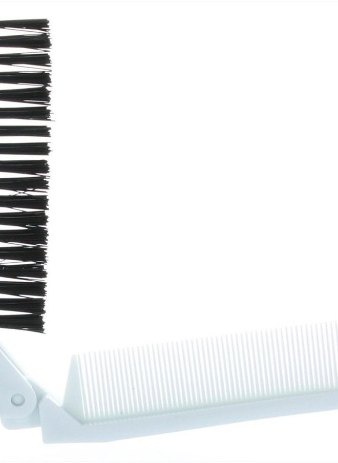 Le Salon - Folding Compact Travel Pocket HAIR BRUSH/COMB, 1 Red 1 White by Le Salon - Image 1